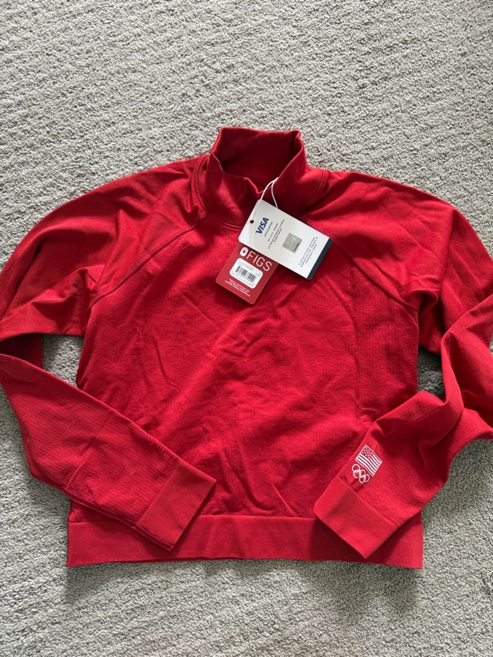 Figs women’s  Red Turtleneck Sweater